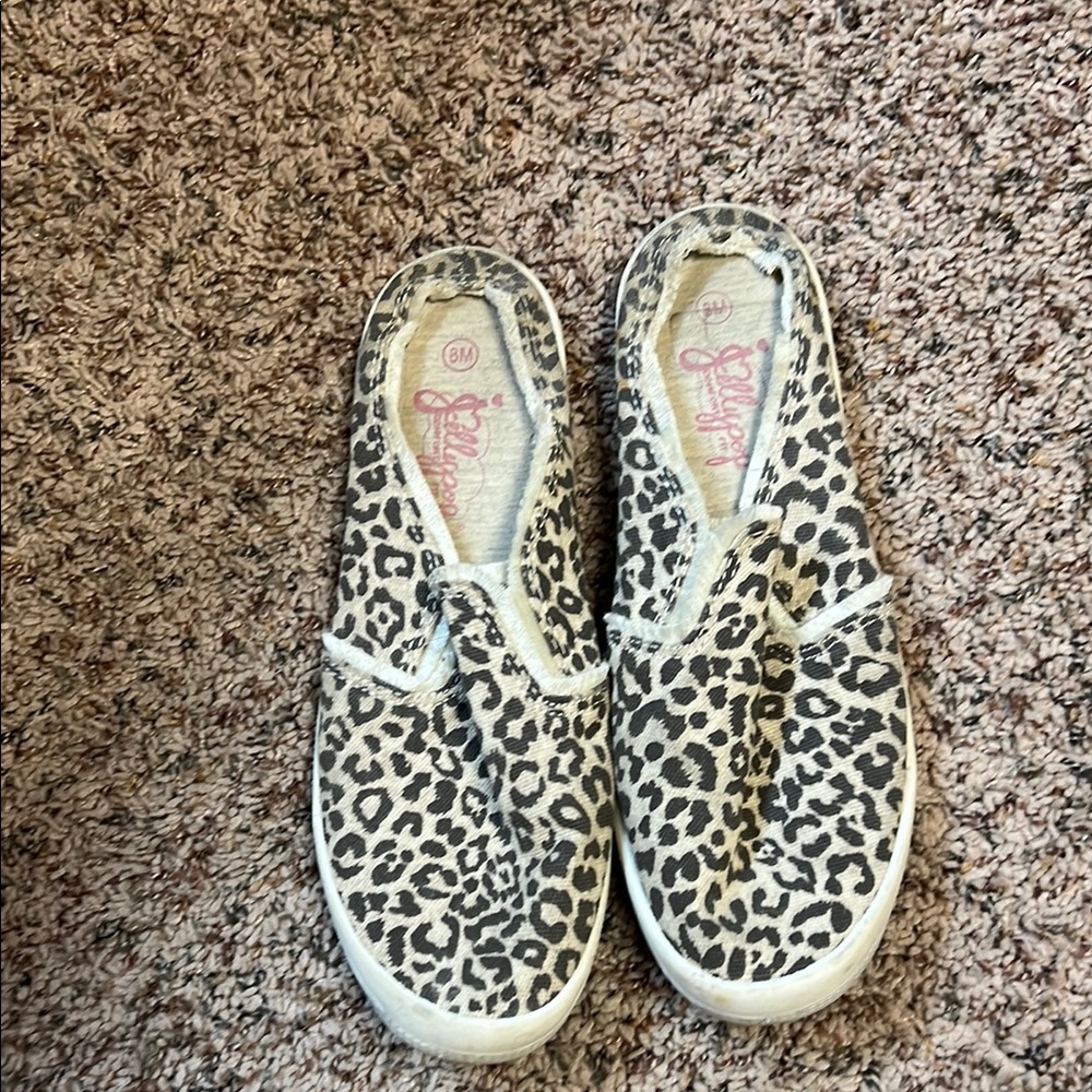 Jellypop Black and White Leopard Print Sneakers